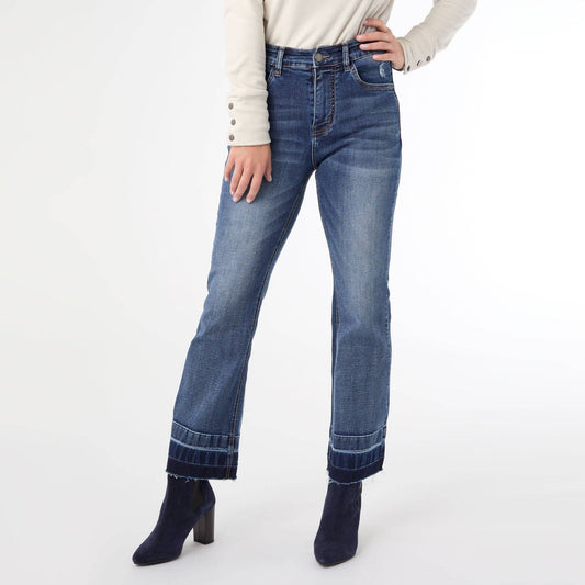 EverStretch Baby Bootcut Ankle with Contrast Bottom - Dark Denim - The Mustard Seed Collection, The Seed