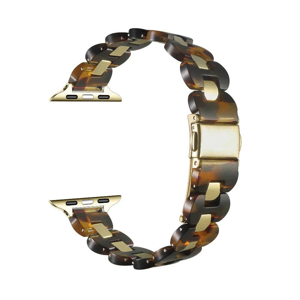 Aria Resin Stainless Steel Band for Apple Watch: Tortoise / Fits All Models Posh Tech