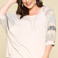 Floral Dolman Sleeves Top: Beige