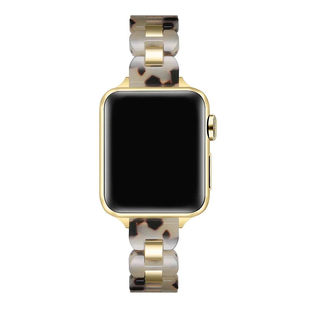 Aria Resin Stainless Steel Band for Apple Watch: Tortoise / Fits All Models Posh Tech