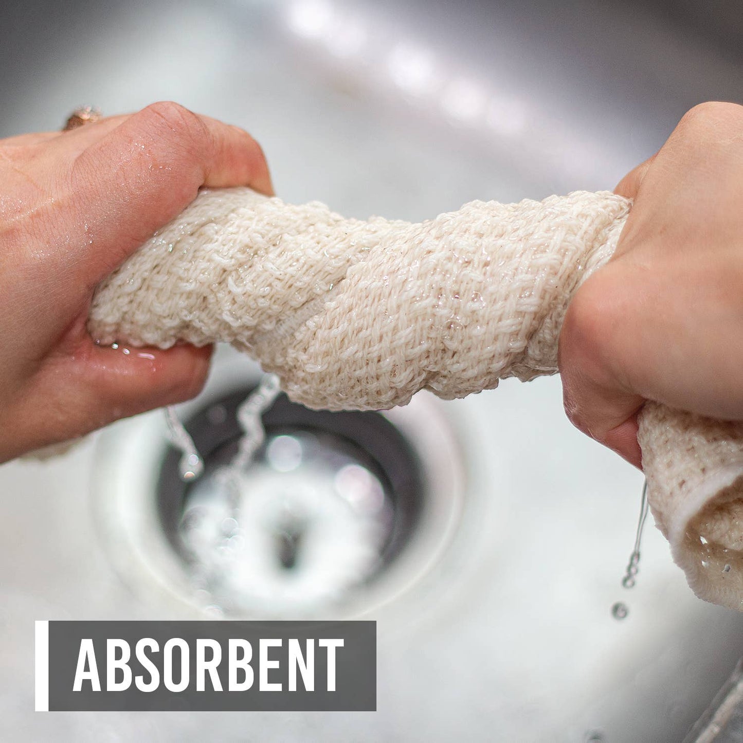 Kitchen Towels 2 Pack: Slate Blue/Natural