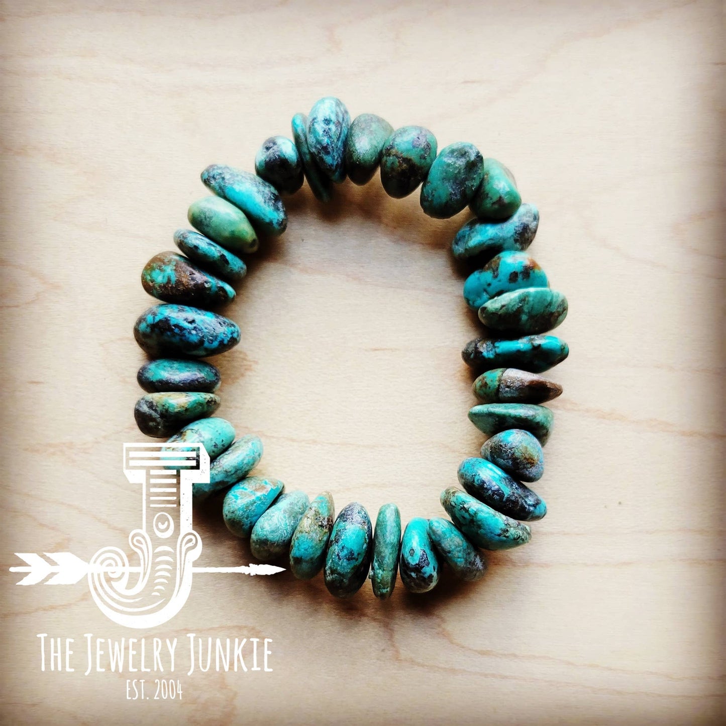 Chunky Genuine Natural Turquoise Beaded Bracelet