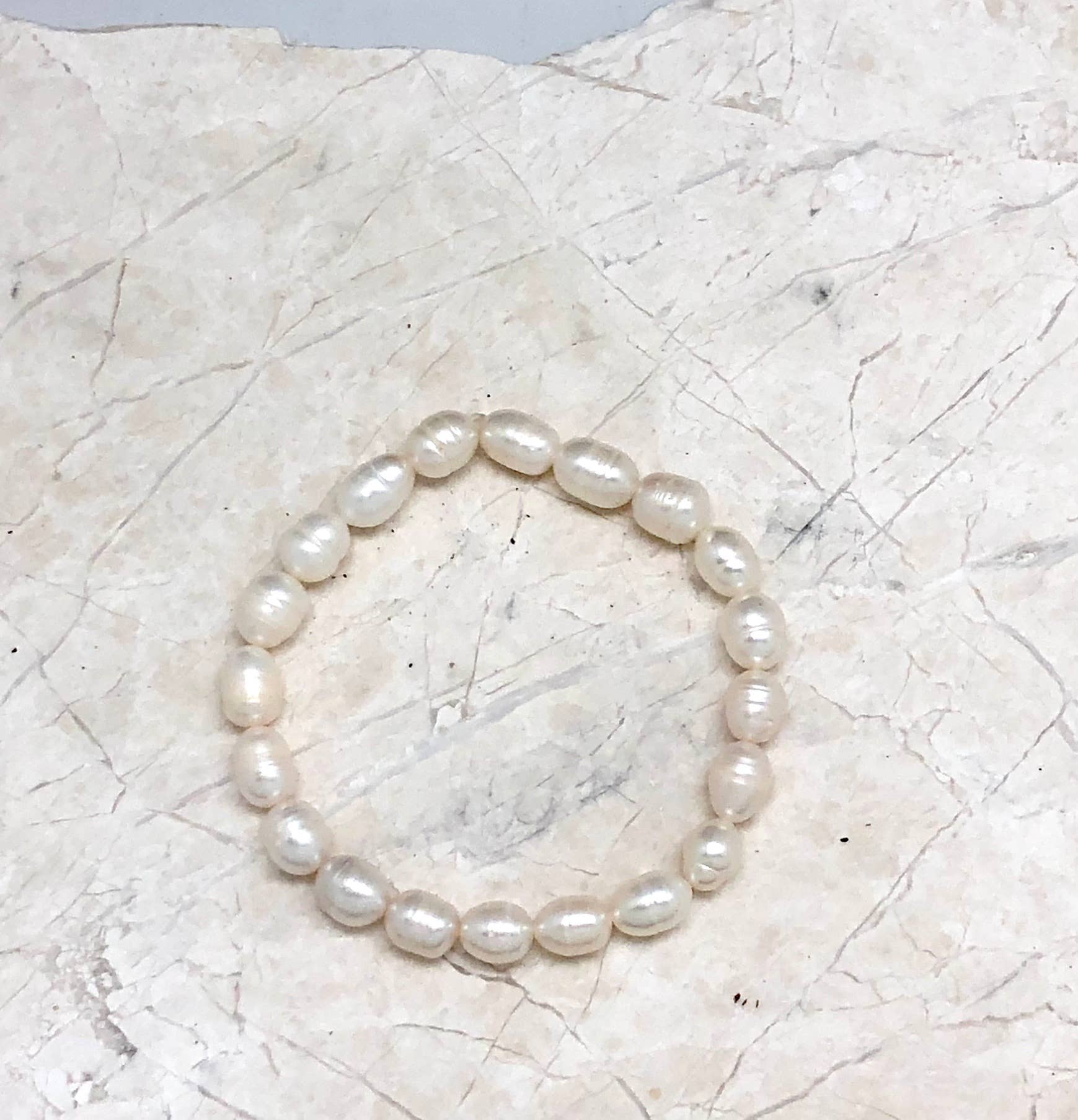 Bracelet Stretch Freshwater Pearl White 8MM 7 “