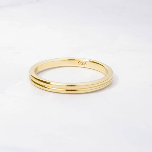 Double Band Ring: Gold / 7