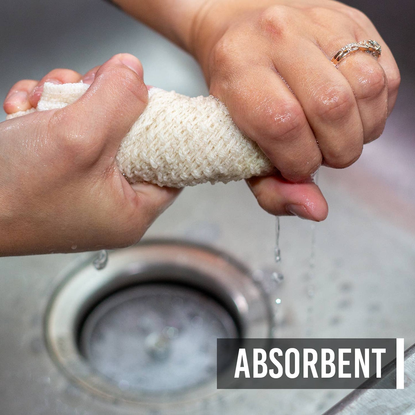 Cotton Dishcloths - Set of 4: Natural/Natural