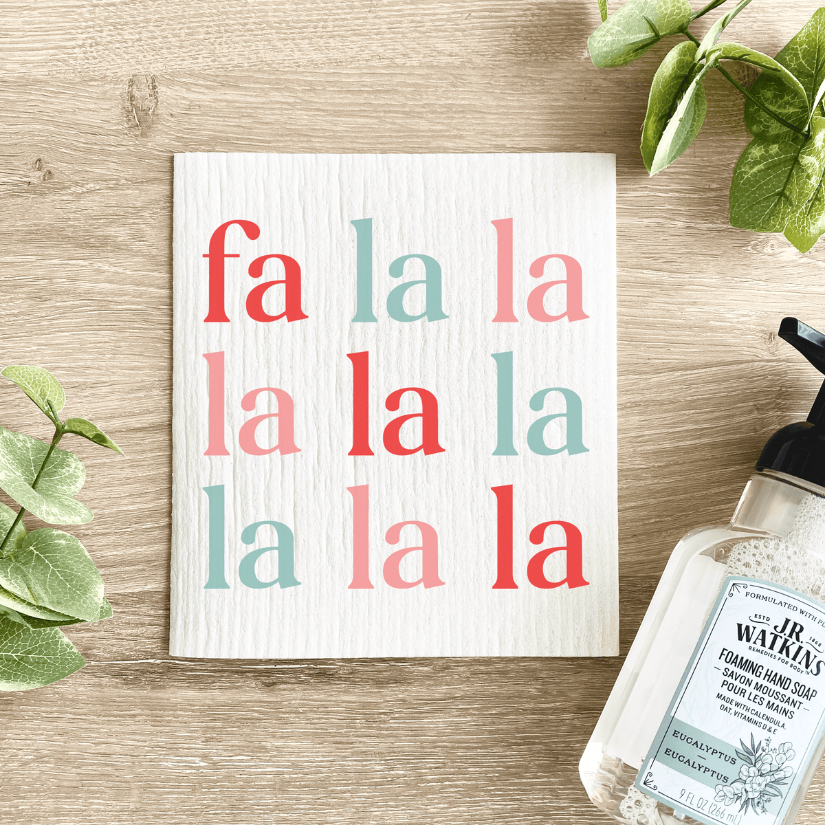 Fa La La La Christmas - Swedish Dishcloth - The Mustard Seed Collection, The Seed