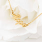 18K Gold PVD Stainless Steel  "Hope" Script Charm Necklace: Gold WJW