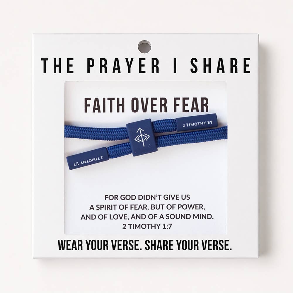 FAITH OVER FEAR Christian Cord Bracelet, Bible Verse Gifts The Prayer I Share