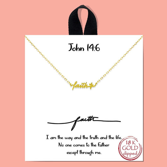"Faith" Dainty Chain Link Necklace