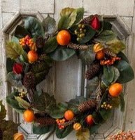 Fall Harvest Pumpkin & Berry Wreath - The Mustard Seed Collection, The Seed