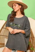 Loose Fit Top with "Mama" Camo Patch Fantastic Fawn