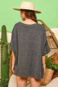 Loose Fit Top with "Mama" Camo Patch Fantastic Fawn