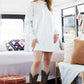 Faux Leather Loose Fit Shirt Dress - The Mustard Seed Collection, The Seed