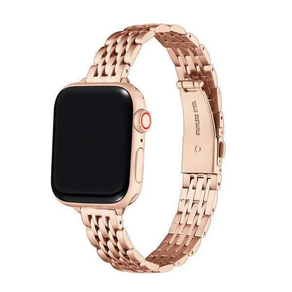 Rainey Skinny Stainless Steel Band for Apple Watch: Silver/Gold / Fits All Models Posh Tech