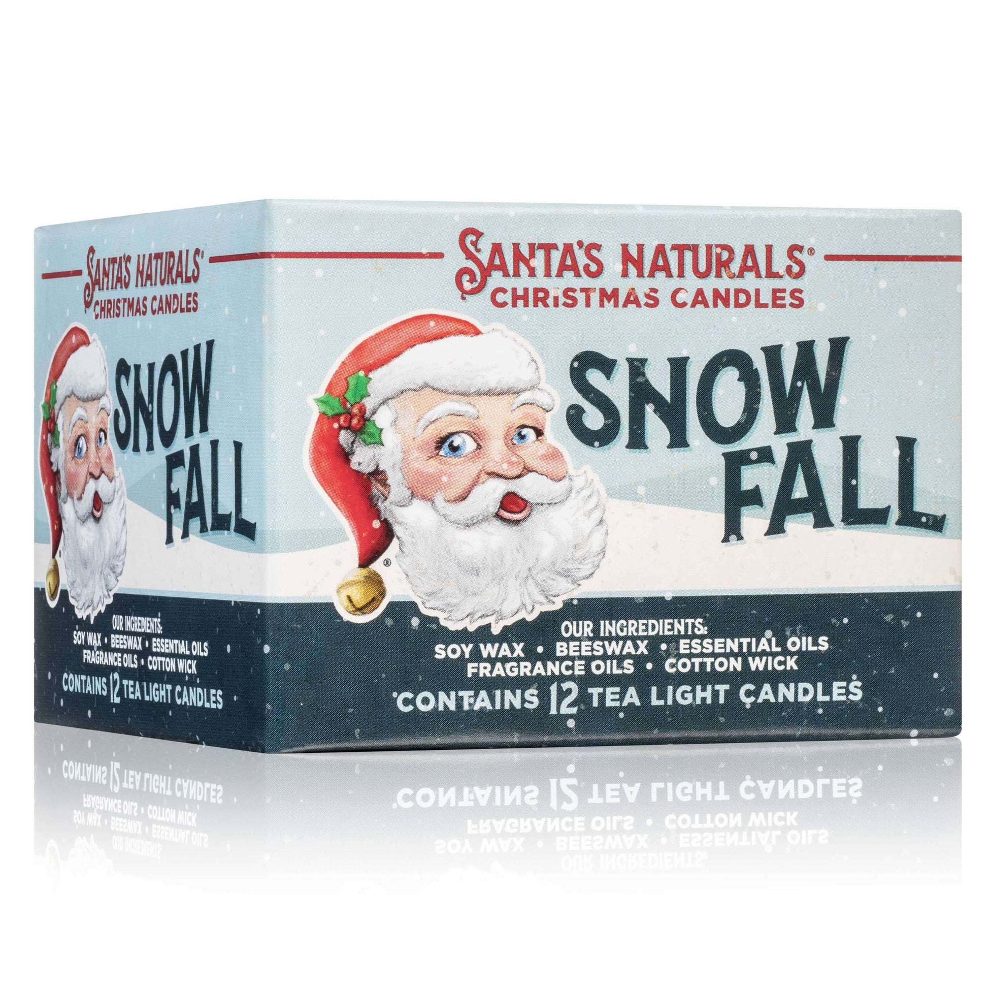 Christmas Tea Light Candle in Snow Fall