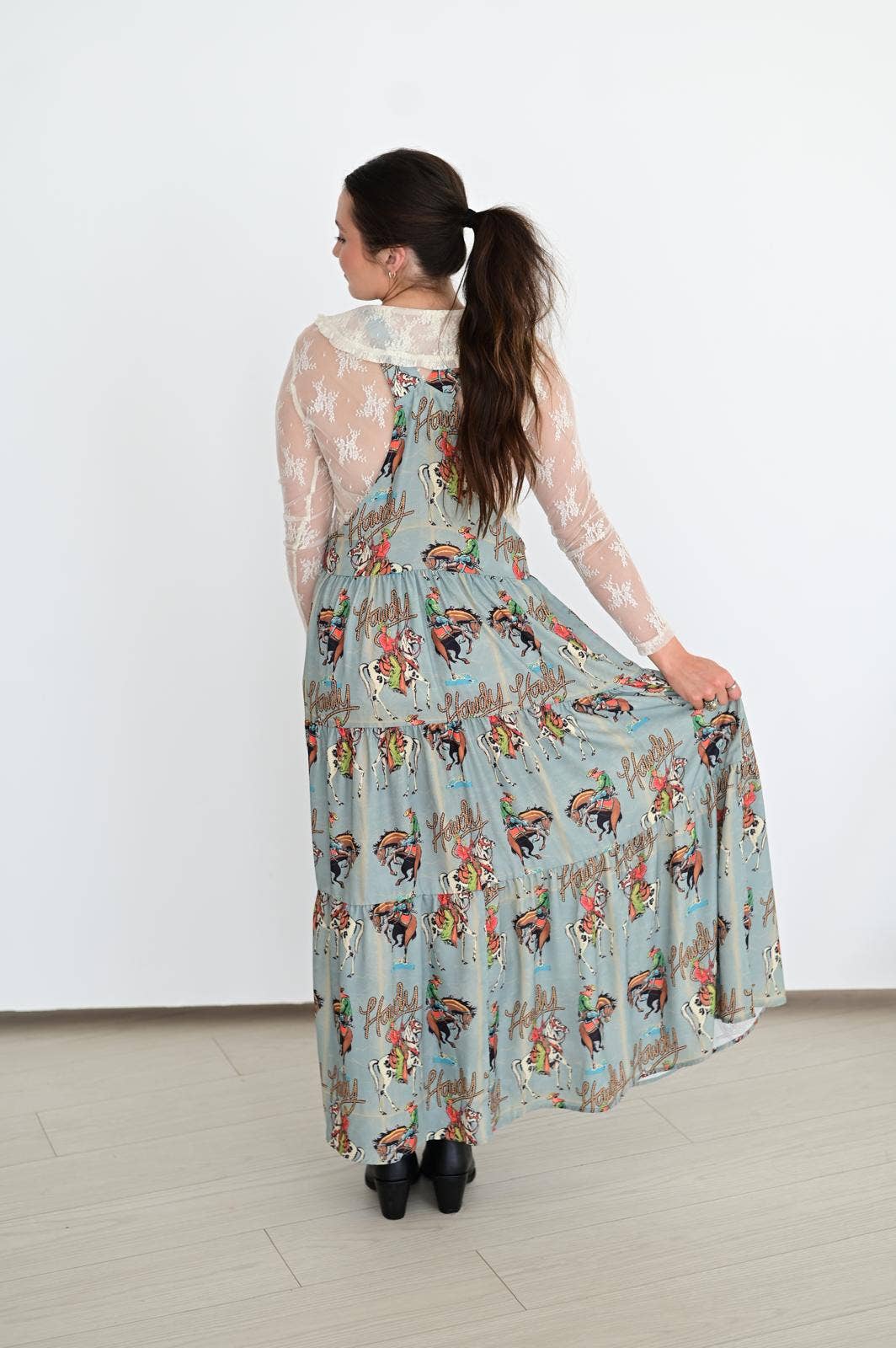 Sage Howdy Overall Dress