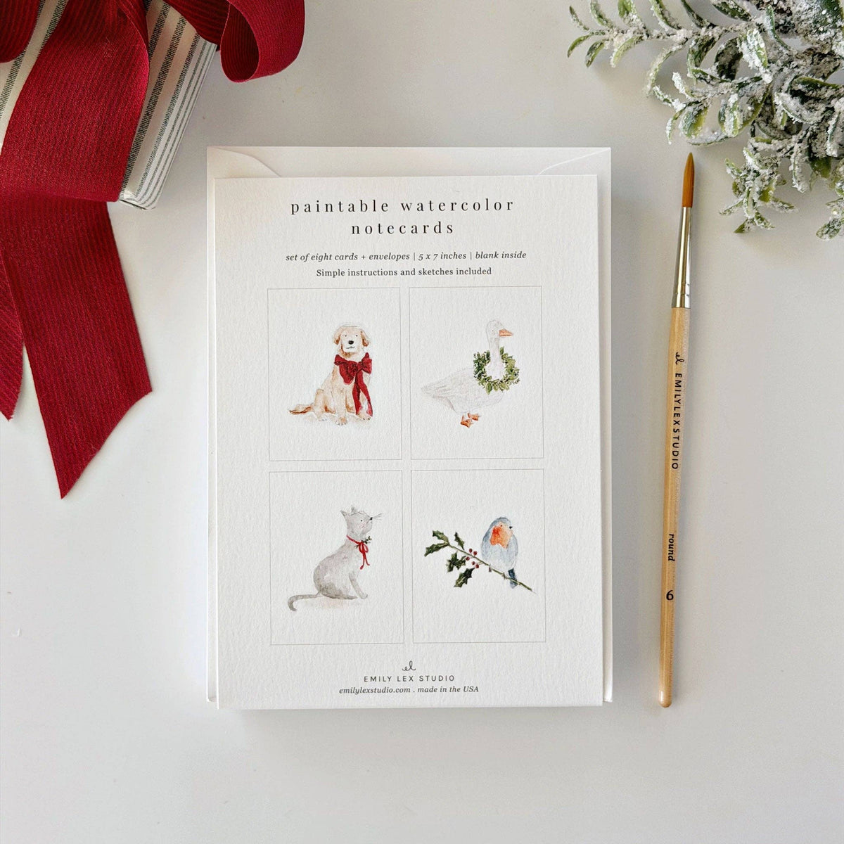 Festive friends paintable notecardGreeting Cards