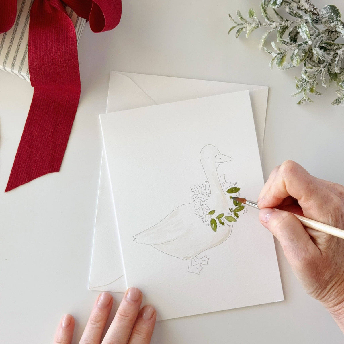 Festive friends paintable notecardGreeting Cards