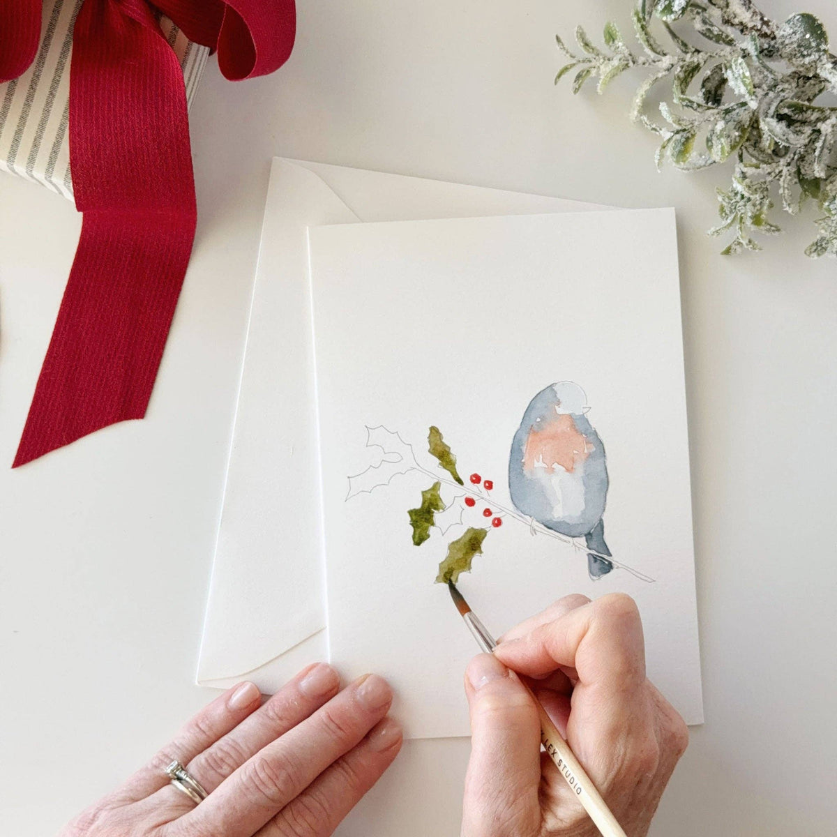 Festive friends paintable notecardGreeting Cards