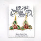 Festive Holly Earrings: Yellow Gold
