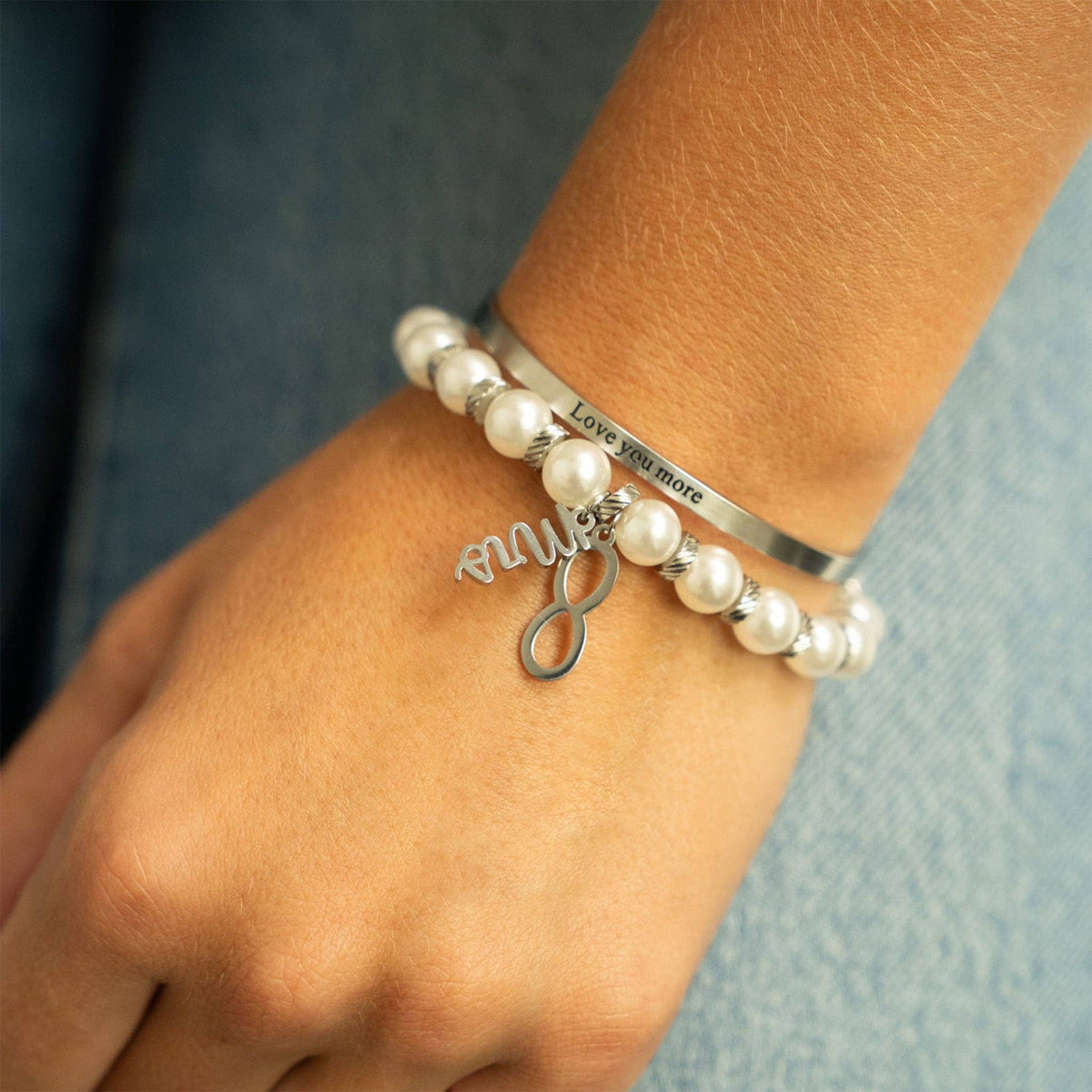 18K Gold PVD Stainless Steel Love you more Bracelet: Gold WJW