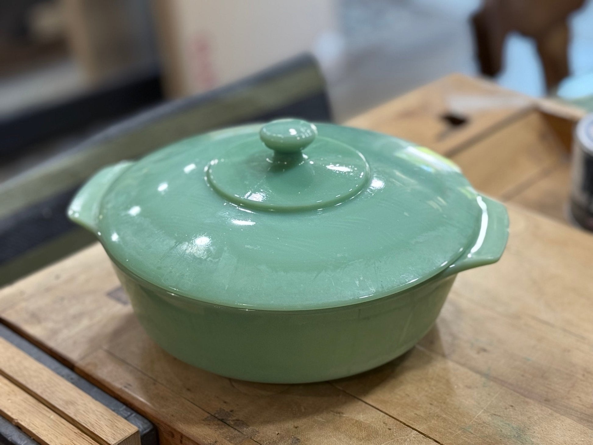 Fire King 2000 Jadeite Covered Casserole - The Mustard Seed Collection, The Seed