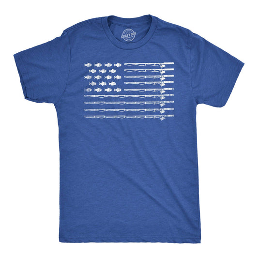 Fishing American Flag Men's T Shirt: Heather Royal - The Mustard Seed Collection, The Seed