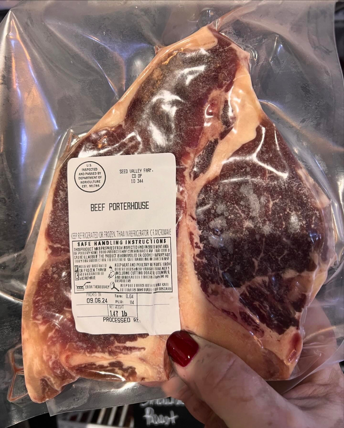FL Grass Fed Grass Finished Porter House Steak - The Mustard Seed Collection, The Seed