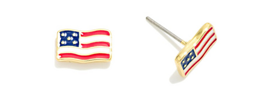 Enamel Flag Stud Earrings