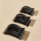 Flat Rectangle Hair Clip | Large | Jet Black Quilted - The Mustard Seed Collection, The Seed