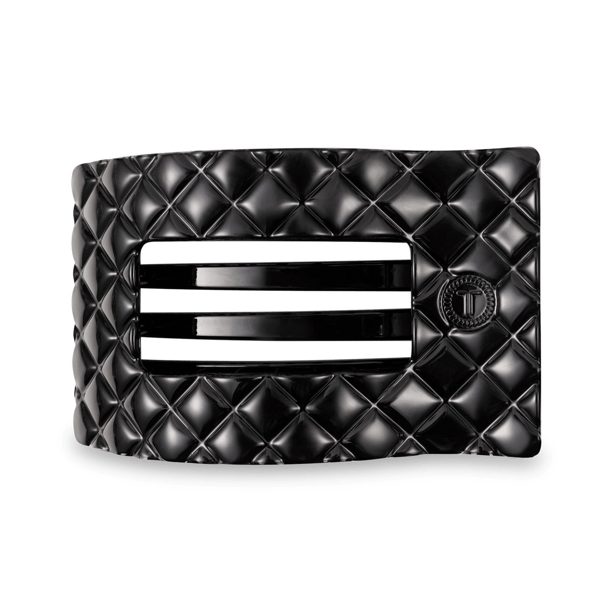 Flat Rectangle Hair Clip | Large | Jet Black Quilted - The Mustard Seed Collection, The Seed