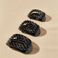 Flat Round Hair Clip | Large | Jet Black Quilted - The Mustard Seed Collection, The Seed