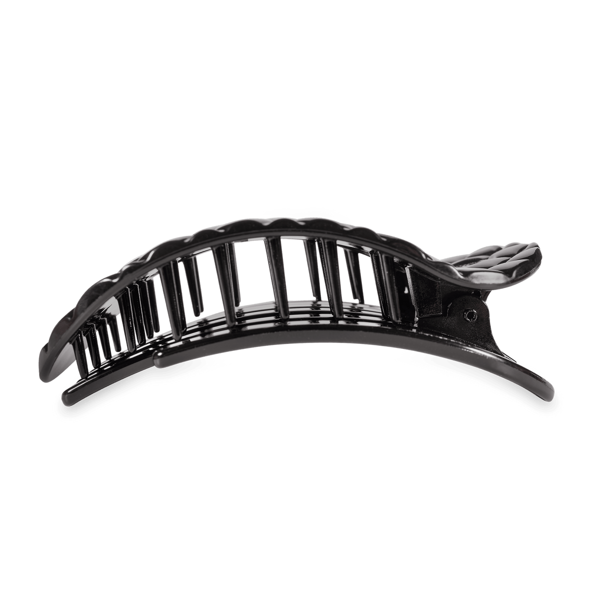 Flat Round Hair Clip | Large | Jet Black Quilted - The Mustard Seed Collection, The Seed