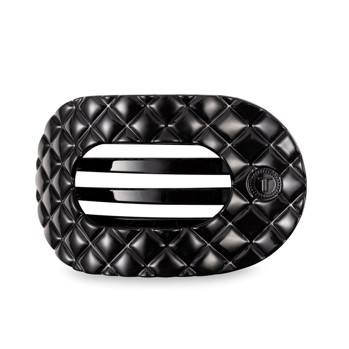Flat Round Hair Clip | Large | Jet Black Quilted - The Mustard Seed Collection, The Seed