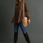 Floral Print Corduroy Button Down Baby Doll Top