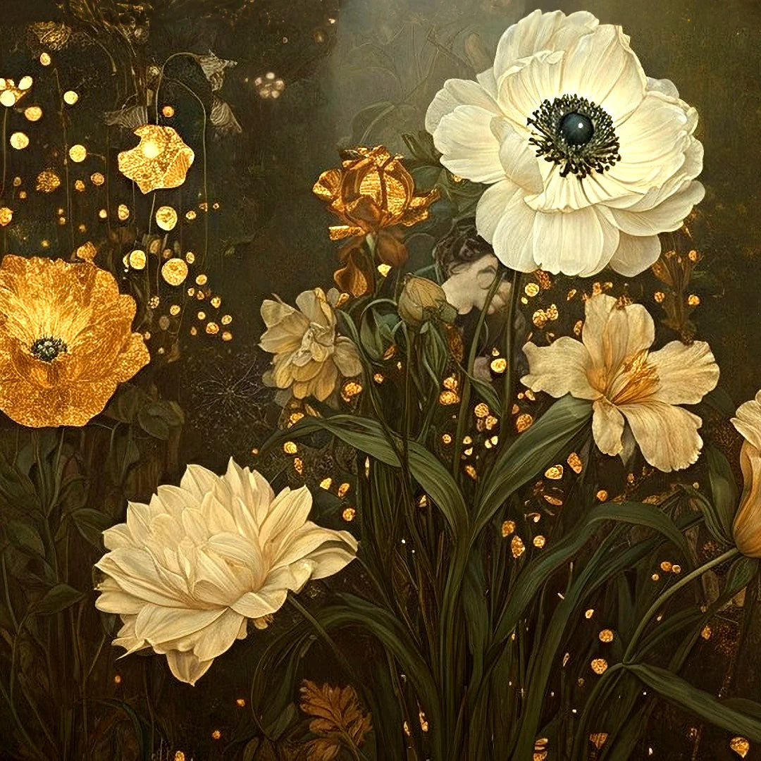 A1 Flowers Horizontal Mint Decoupage Paper