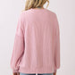 Fondant Pink Floral Rib Patchwork Pullover Top - The Mustard Seed Collection, The Seed