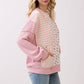 Fondant Pink Floral Rib Patchwork Pullover Top - The Mustard Seed Collection, The Seed