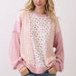 Fondant Pink Floral Rib Patchwork Pullover Top - The Mustard Seed Collection, The Seed