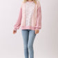 Fondant Pink Floral Rib Patchwork Pullover Top - The Mustard Seed Collection, The Seed