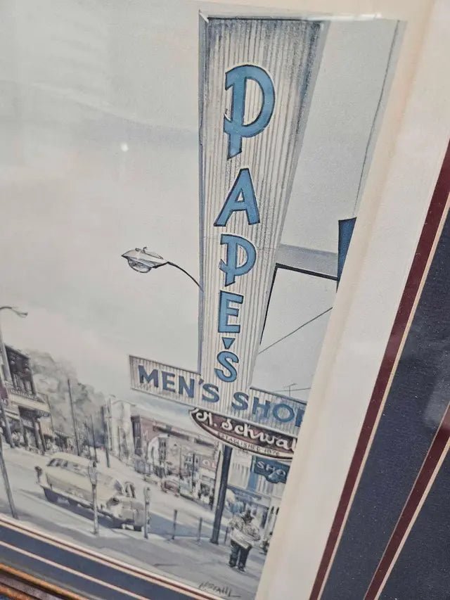 Framed and Matted Vintage Mainstreet picture, H. Stahl