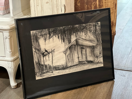Framed Graphite House Sketch