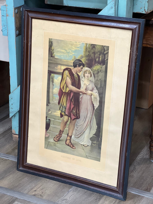 Framed Roman Romance Art Whispers of Love