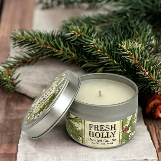 Fresh Holly— 4 oz Artisan Candle - The Mustard Seed Collection, The Seed