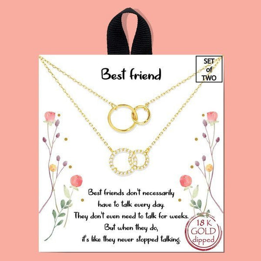 Friendship Loop Pendant Chain Link Necklace Set (2-Pack) Default Title