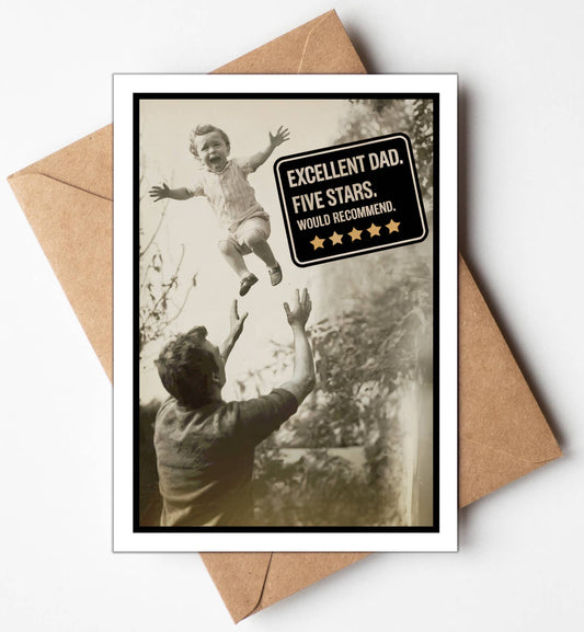 Funny Fathers Day Cards: Excellent Dad- 5 Stars - The Mustard Seed Collection, The Seed