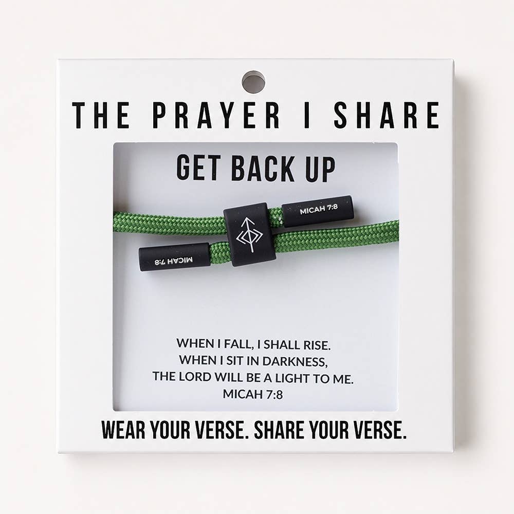 GET BACK UP Bracelet, Christian Cord Bracelet The Prayer I Share