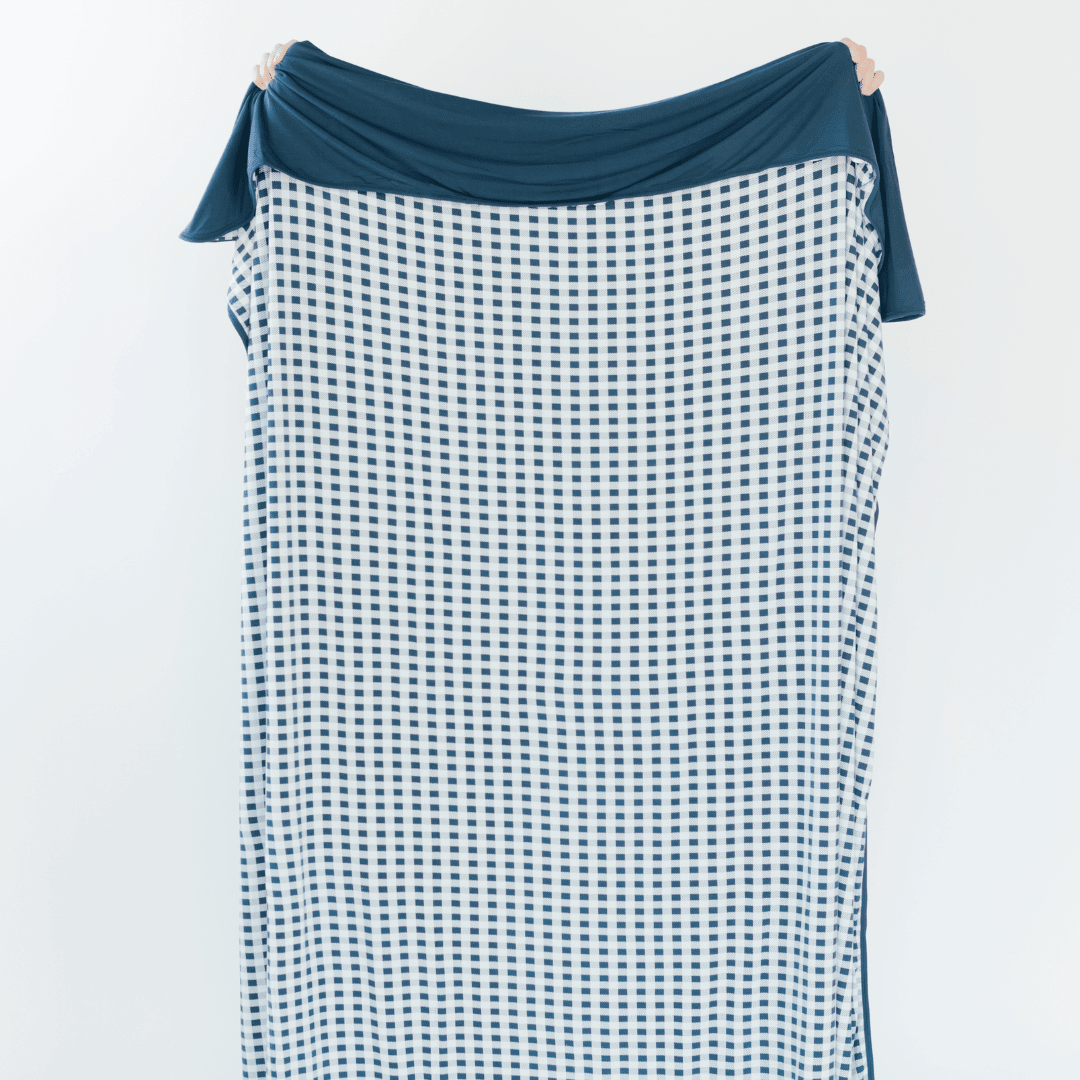 Gingham Adult Swaddle Blanket, Summer Picnic Blanket