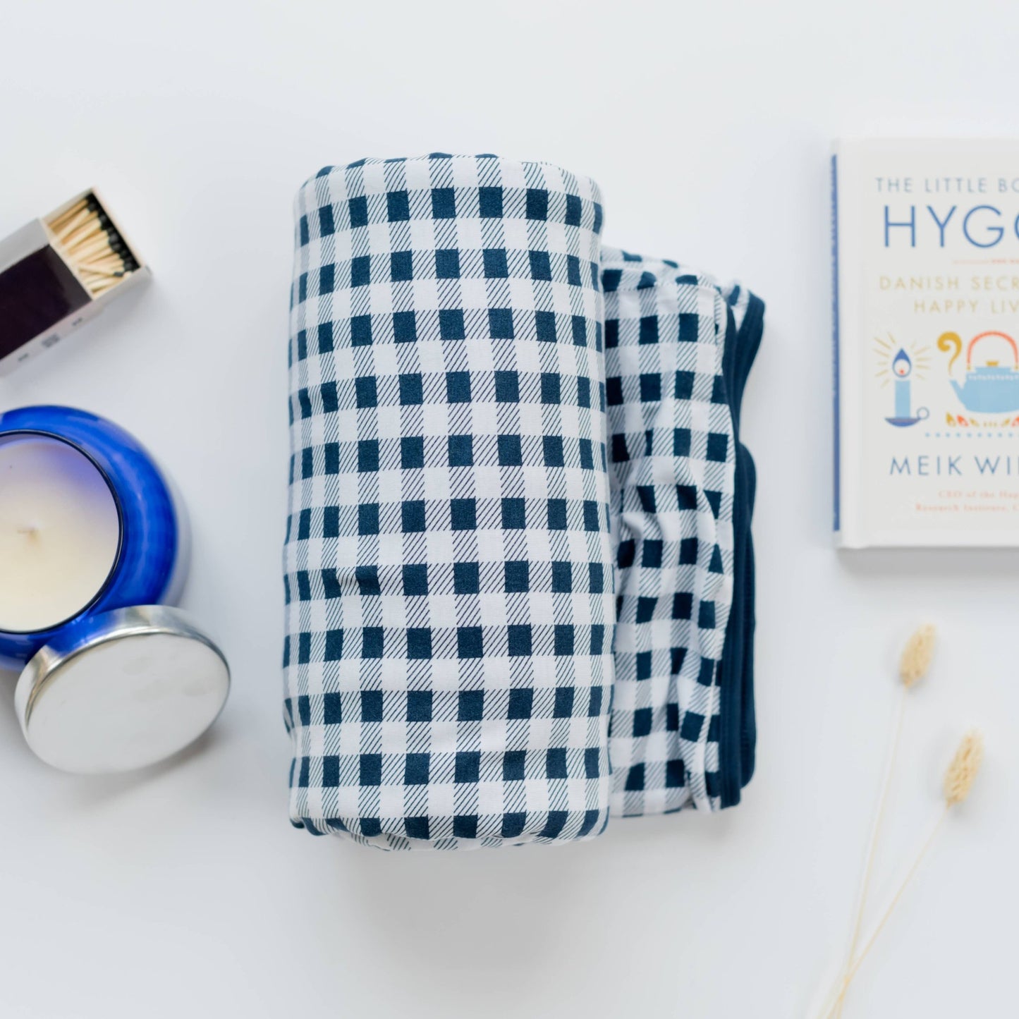 Gingham Adult Swaddle Blanket, Summer Picnic Blanket