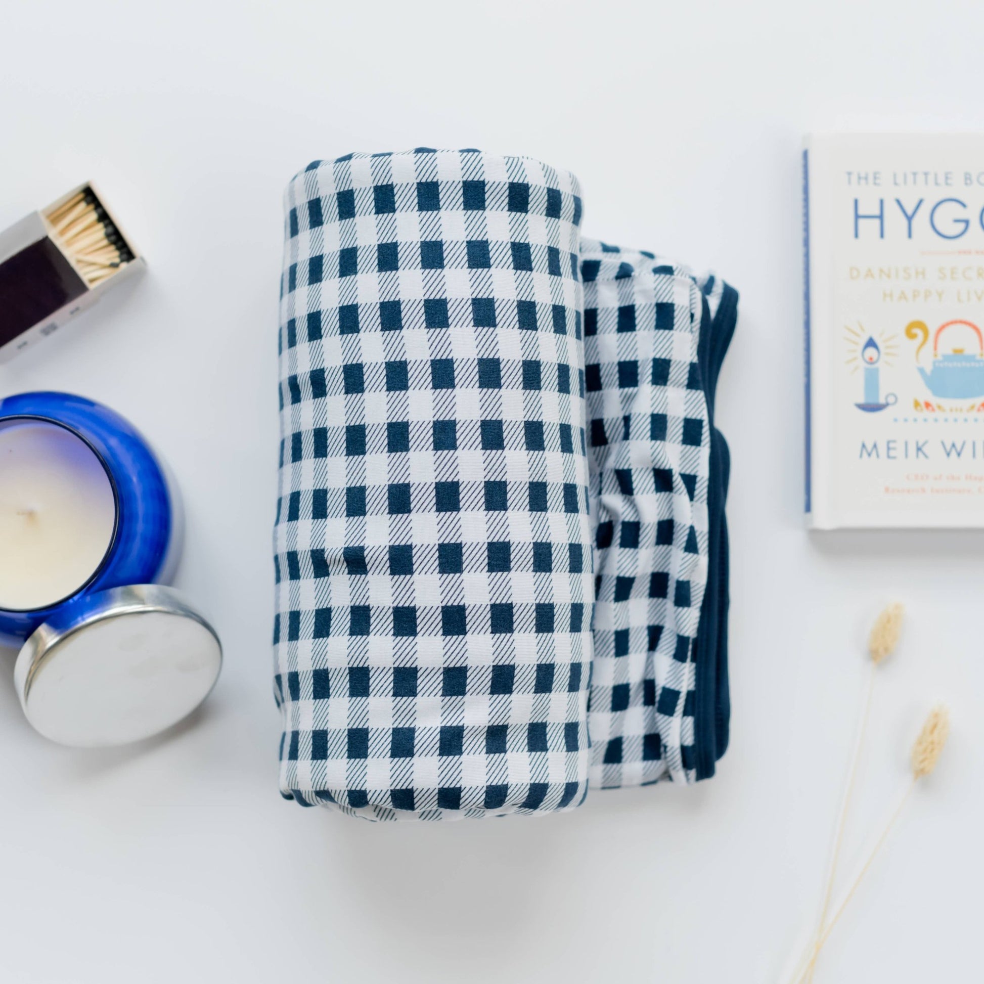 Gingham Adult Swaddle Blanket, Summer Picnic Blanket